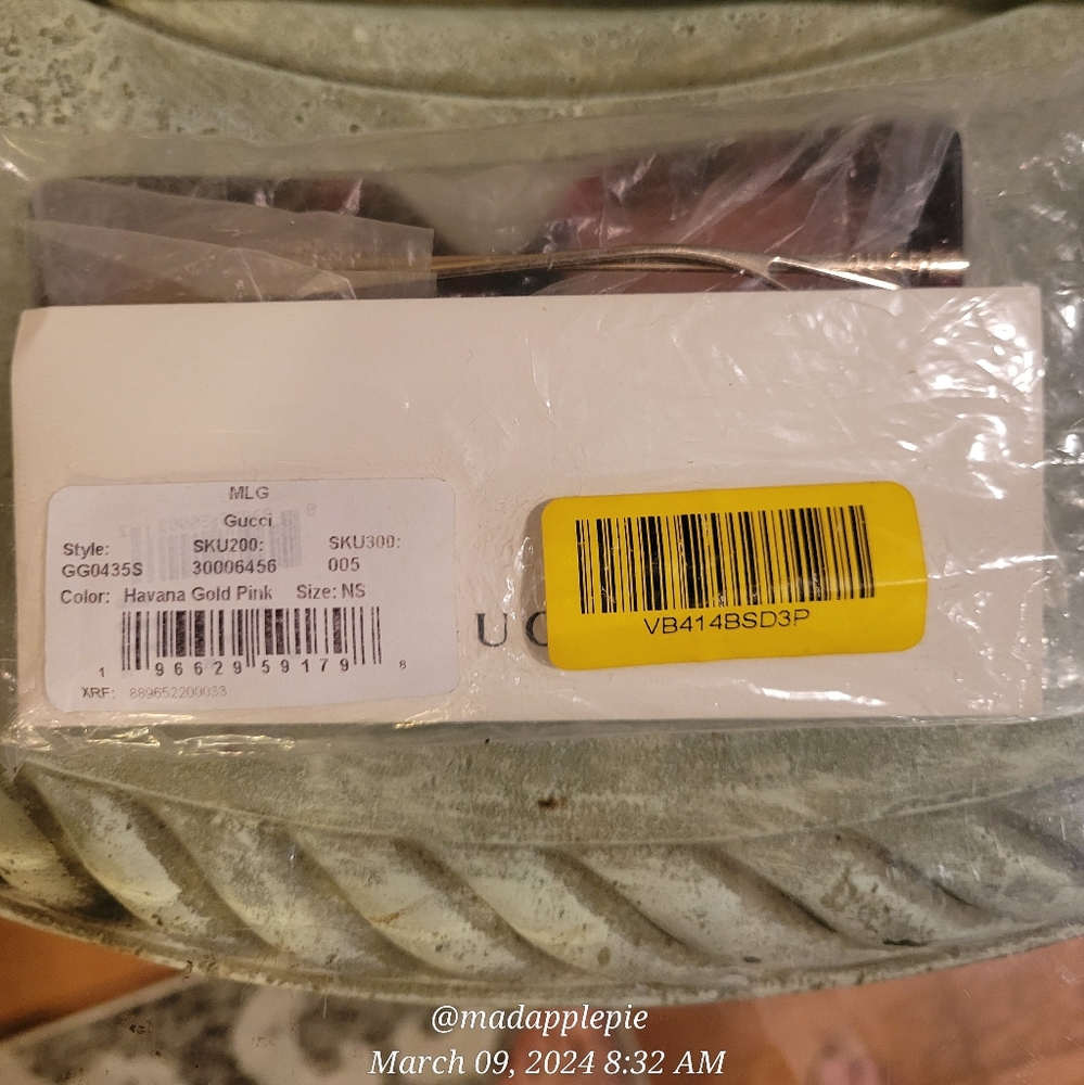 Gucci Oversized Square Havanah Pink Butterfly Sunnglases GG0453 Luxury #53 - Picture 4 of 17